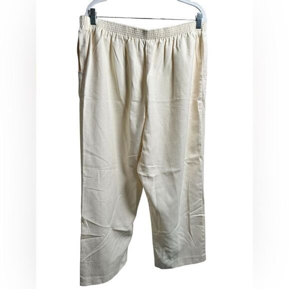 Vintage Alfred Dunner Plus Size Cream Business Dress Pants Casual Slacks Size 18 - Picture 1 of 5